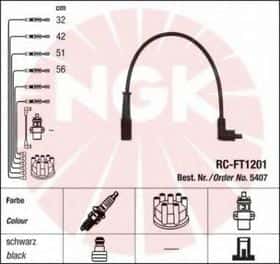 Комплект дротів запалювання NGK 5407