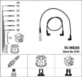 Комплект дротів запалювання NGK 0743