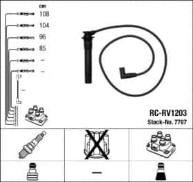 Комплект дротів запалювання NGK 7707