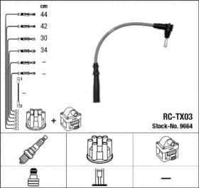 Комплект дротів запалювання NGK 9664
