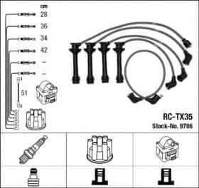Комплект дротів запалювання NGK 9706