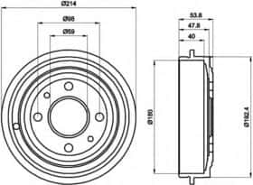 Тормозной барабан Behr Hella 8DT 355 300-081