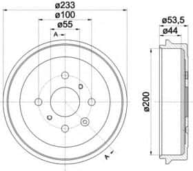 Тормозной барабан Behr Hella 8DT 355 300-581