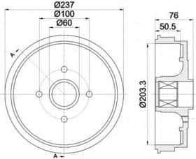 Тормозной барабан Behr Hella 8DT 355 300-971