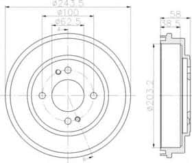 Гальмівний барабан Behr Hella 8DT 355 301-041