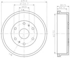Тормозной барабан Behr Hella 8DT 355 301-111