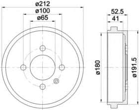 Тормозной барабан Behr Hella 8DT 355 301-561