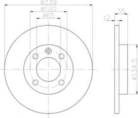 Гальмівний диск Behr Hella 8DD 355 100-131