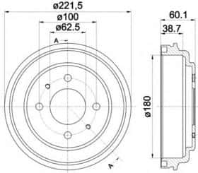 Тормозной барабан Behr Hella 8DT 355 302-451