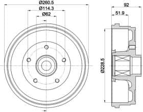 Гальмівний барабан Behr Hella 8dt355303401