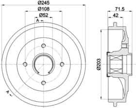 Тормозной барабан Behr Hella 8dt355302741