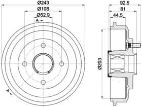 Тормозной барабан Behr Hella 8dt355302751