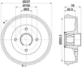 Тормозной барабан Behr Hella 8dt355302761