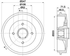 Тормозной барабан Behr Hella 8dt355302791