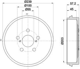 Тормозной барабан Behr Hella 8dt355303531