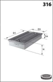 Воздушный фильтр Mecafilter ELP3745