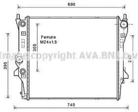 Радиатор охлаждения двигателя AVA Quality Cooling JR2053