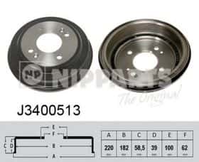 Гальмівний барабан Nipparts J3400513