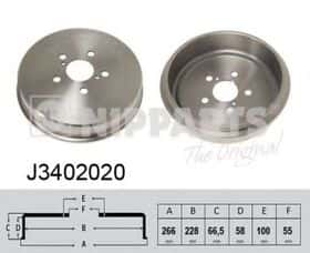 Гальмівний барабан Nipparts J3402020