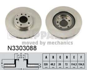 Тормозной диск Nipparts N3303088
