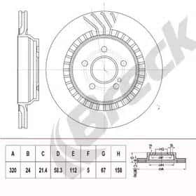 Тормозной диск Breck br422vh100