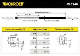 Газовий упор багажника Monroe ML5248