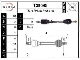 Полуось EAI T39095