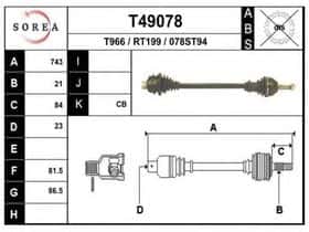 Полуось EAI T49078