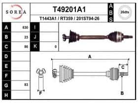 Полуось EAI T49201A1