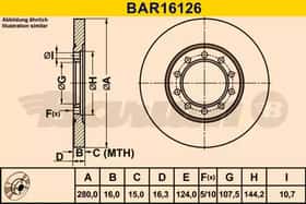 Гальмівний диск Barum bar16126