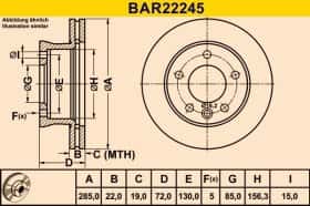 Тормозной диск Barum BAR22245