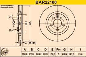 Гальмівний диск Barum BAR22100