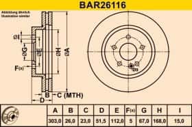 Гальмівний диск Barum BAR26116