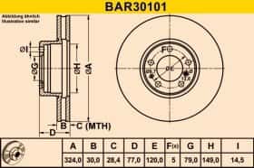 Гальмівний диск Barum BAR30101