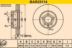 Гальмівний диск Barum BAR25114