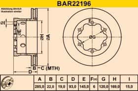 Гальмівний диск Barum BAR22196