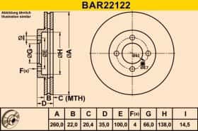 Тормозной диск Barum BAR22122