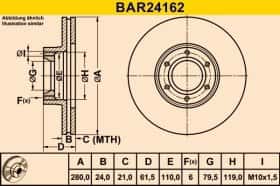Гальмівний диск Barum BAR24162