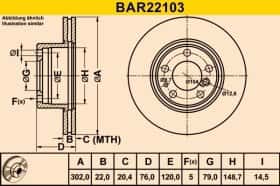 Гальмівний диск Barum BAR22103