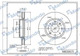 Тормозной диск Mando mbc030173
