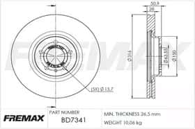 Тормозной диск Fremax bd7341