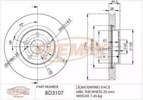 Гальмівний диск Fremax BD-3107