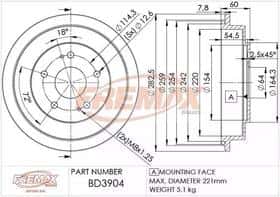 Гальмівний барабан Fremax bd3904