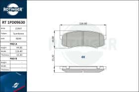 Тормозные колодки Rotinger rt1pd09630