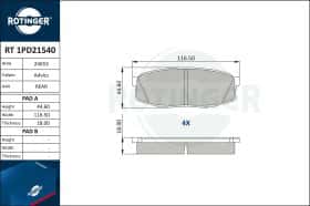 Тормозные колодки Rotinger rt1pd21540