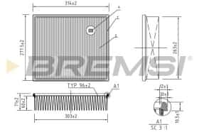 Повітряний фільтр Bremsi fa1252