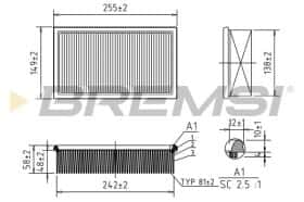 Повітряний фільтр Bremsi fa1626