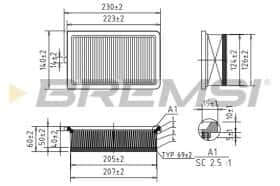 Воздушный фильтр Bremsi fa0548