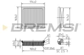 Повітряний фільтр Bremsi fa2344