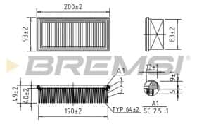 Воздушный фильтр Bremsi fa1594